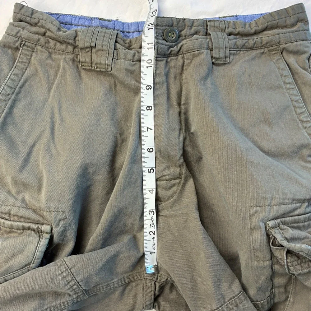 Dakota Grizzly Mens Cotton Cargo Shorts 34 Grey Olive Utility Gorpcore Hiking